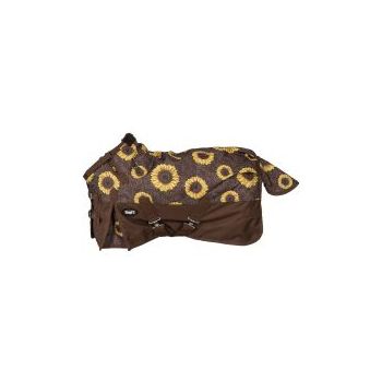 Tough1 1200D Mini Sunflower Print Turnout Blanket with Snuggit